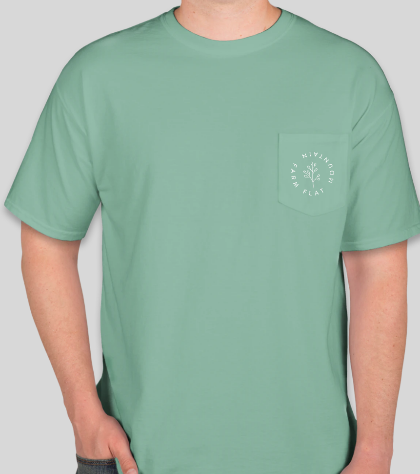 MINT Green T-shirt suede unisexual ロンTシャツスエード 緑 Unisex Logo T-shirt - Mint Green — Flat Mountain Farm